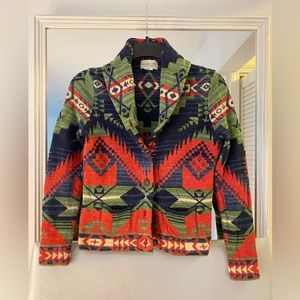 Ralph Lauren Denim & Supply South Western Aztec Shawl Collar Cardigan Sweater